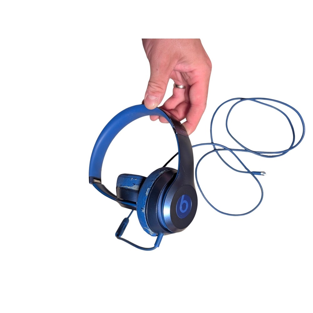 Beats Solo HD Wired On-Ear Headphones Blue with In-Line Mic Cable